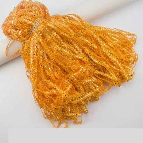 Orangefarbener Zopfborte, metallischer Zopfbesatz, Polyester-Spitzenband zum Basteln, Nähen, Dekoration, 8 mm x 125 m von Aoktorkit