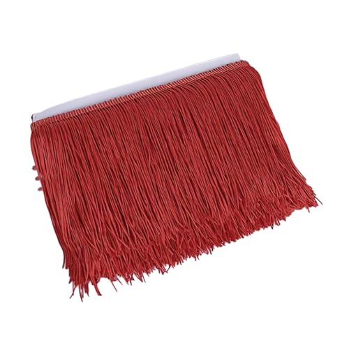 Rote Fransenquasten-Bordüre, Polyester-Fransenborte, Spitzenband zum Nähen, Basteln, 10 cm x 10 m von Aoktorkit