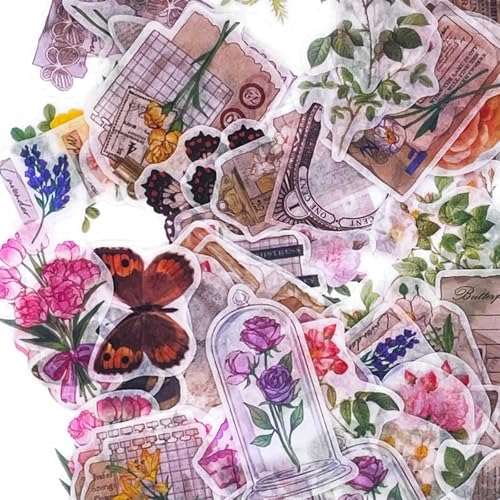 260 BläTter Scrapbook Stickers Flower Stickers For Scrapbooking Blume Schmetterling Scrapbooking ZubehöR Jahrgang Scrapbook Dekopapier von Aomhrek