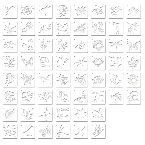 60 Stück Malschablonen Kinder, Wiederverwendbare Airbrush Schablonen für Wandgestaltung, Textilgestaltung und Malprojekte, Schablonen für Kinder, Möbel, Wände & Bastelarbeiten von Aomhrek