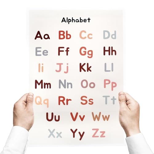 Aomhrek ABC-Poster für Kinderzimmer, Alphabetposter für Kinder, Alphabetposter für Mädchen und Jungen, Buchstaben zum Lernen, für Kindergärten von Aomhrek