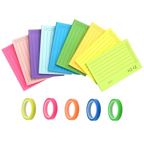 Tragbare Haftnotizen und Klebeband-Set - Post It Notes Haftnotizen enthält 9 bunte Haftnotizblöcke und 5 hochwertige Klebebänder | Unverzichtbare Büroutensilien für mühelose Organisation von Aomhrek