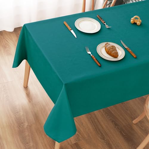 AooHome Tischdecke Abwaschbar, Blaugrün Tischdecken 140x240cm Leinen-Optik Tischtuch aus Polyester Wasserabweisend mit Lotuseffekt, Dauerhaft Kratzfest für Wohnzimmer, Esszimmer, Balkon, Garten AooHome Tischdecke Abwaschbar, Blaugrün Tischdecken 140x240cm Leinen-Optik Tischtuch aus Polyester Wasserabweisend mit Lotuseffekt, Dauerhaft Kratzfest für Wohnzimmer, Esszimmer, Balkon, Garten von AooHome