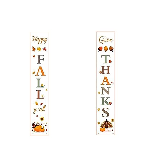 Aorwh Thanksgiving Couplet Türvorhang Banner Herbsternte Tür Willkommen Veranda Schild Dekoration Outdoor Thanksgiving Geschenk Langlebig von Aorwh