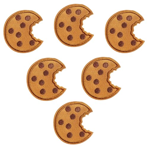 5 Stücke Cookie Aufnäher, Keks-Aufnäher Zum Aufbügeln, Keks Stickerei Stoffflicken, Keks Aufnäher Cookie Patches zum Aufnähen Karneval Aufnäher Bügelbilder Applikation für Kleidung von Aoseiens