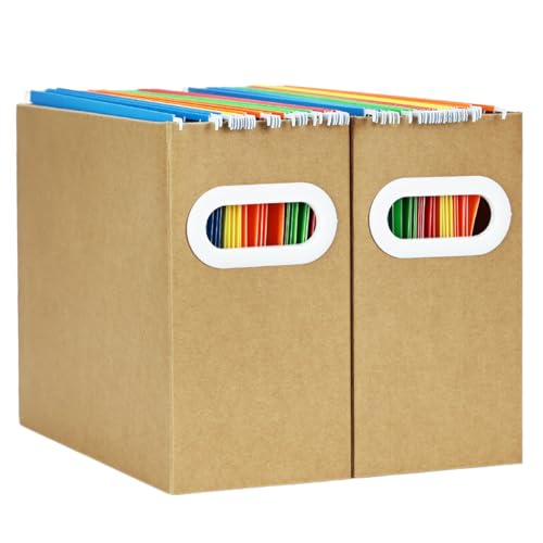 Aosric Hängeregistratur-Organizer, Karton-Aktenordner, Organizer für Briefgröße, Schreibtisch-Dokumente, Aufbewahrungsbox, tragbare Aktenordnerhalter Boxen für Büro, Zuhause, Schule, nur Box (2 von Aosric