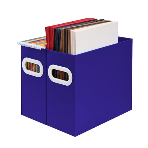 Aosric Hängeregistratur-Organizer, Karton-Aktenordner, Organizer für Briefgröße, Schreibtisch-Dokumente, Aufbewahrungsbox, tragbare Aktenordnerhalter Boxen für Büro, Zuhause, Schule, nur Box (2 von Aosric