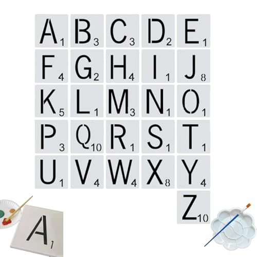 Aosrioylt Letter Stencils 4 Inch,Letters for Wall Decor Reusable Plastic Alphabet Letter Stencils 6 Inch Letter Stamp Set Art Craft Stencils for Wall Decor DIY Crafts Painting(5 * 5in) von Aosrioylt