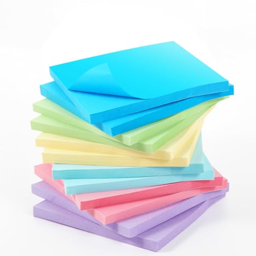 Aotfusd 600 Stück Haftnotizen Klebezettel, Sticky Notes 76x76mm, Notizzettel Bunt Selbstklebende Klebezettel Wiederaufklebbar, für Schule, Zuhause, Büro von Aotfusd