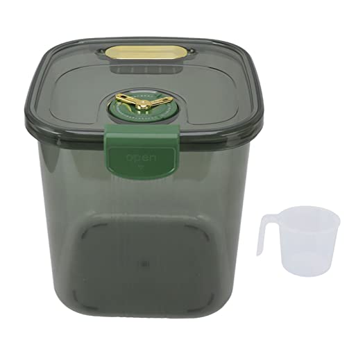 Aoveew Durchsichtiger, stapelbarer, transparenter Reisbehälter, sicher für die Aufbewahrung von Getreide, Mehl, Snacks, Küche (L 10kg/22.0lb Green) von Aoveew