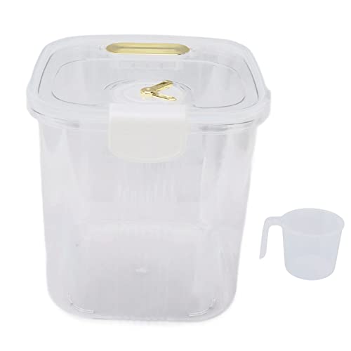 Aoveew Durchsichtiger, stapelbarer, transparenter Reisbehälter, sicher für die Aufbewahrung von Getreide, Mehl, Snacks, Küche (L 10kg/22.0lb White) von Aoveew