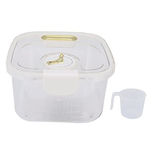 Aoveew Durchsichtiger, stapelbarer, transparenter Reisbehälter, sicher für die Aufbewahrung von Getreide, Mehl, Snacks, Küche (S 5kg/11.0lb White) von Aoveew