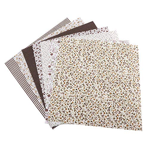 COFFEE DOT 7 Stück 25 x 25 cm DIY verschiedene Quadrate aus Baumwollstoff, vorgeschnittenes Bettwäsche-Set, Viertelbündel von Aoveew