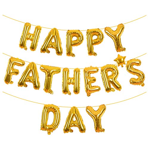 Happy Fathers Day Luftballons Banner Gold Glitzer Vatertag Luftballons Vatertag Dekoration Supplies (Gold) von Aozer