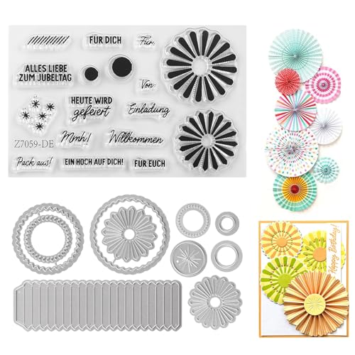 Apdvenk Stanzschablonen Neuheiten, Stanzformen Stempel, Stanzschablonen Set, Neue Stempel und Stanzen Set für DIY Geburtstage Scrapbooking Kunst Handwerk Supplies Stamping von Apdvenk