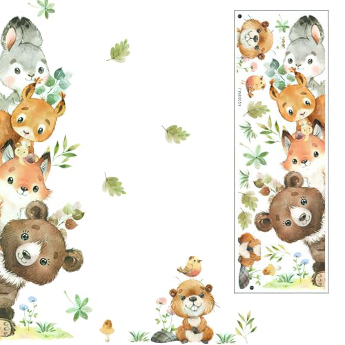 Wandtattoo Dschungel, Türaufkleber Waldtiere Safari Tiere Wandsticker Bär Wandaufkleber Waldtiere Selbstklebend Wandaufkleber Wanddeko für Kinderzimmer Babyzimmer Schlafzimmer Mädchen Jungen von Apkpesterml