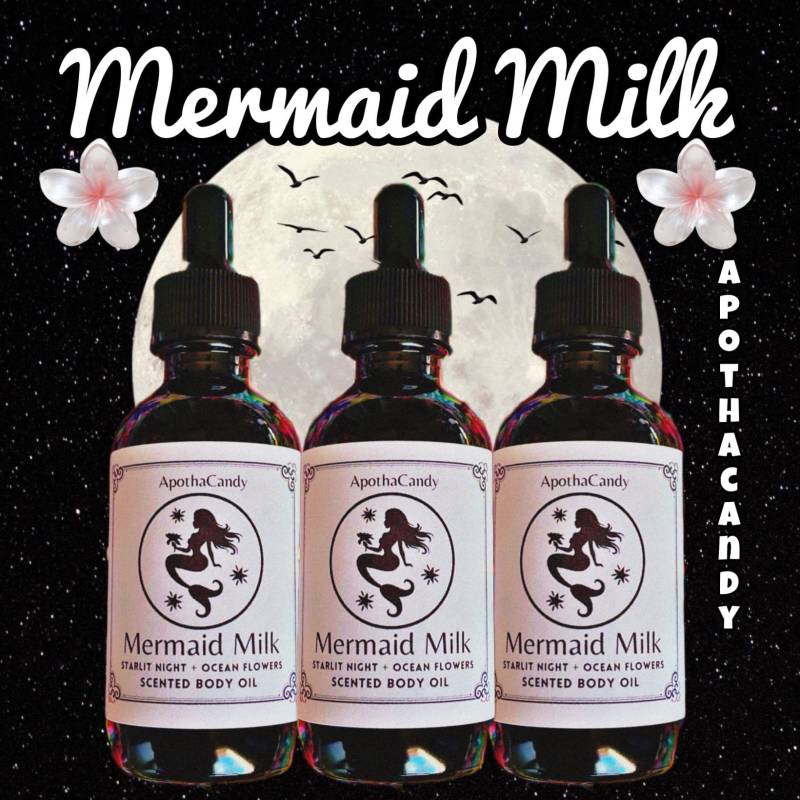 Mermaid Milk Duftendes Bad & Körperöl | Kristallinfundiertes Öl Ganz Natürliches Körper - Und Massageöl Luxuriöse Badetropfen von ApothaCandy