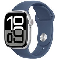 Apple Watch Series 10 42 mm Aluminium (GPS) Sportarmband M/L  denim, silber von Apple