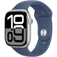 Apple Watch Series 10 46 mm Aluminium (GPS) Sportarmband M/L  denim, silber von Apple