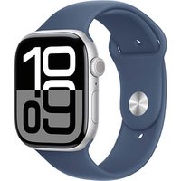 Apple Watch Series 10 46 mm Aluminium (GPS) Sportarmband S/M  denim, silber von Apple