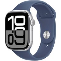 Apple Watch Series 10 46 mm Aluminium (GPS+Cellular) Sportarmband M/L  denim, silber von Apple