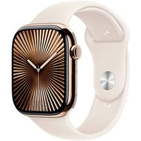 Apple Watch Series 10 46 mm Titan (GPS+Cellular) Sportarmband M/L  polarstern, gold von Apple