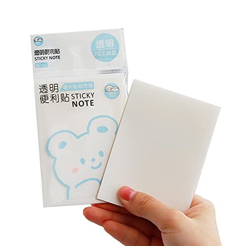 Selbstklebende Notizzettel, 100 Blätter Sticky Notes Transparente PET Haftnotizen Durchsichtig Papier, Memo Notizbuch Notizpapier Wiederbeschreibbar Haftnotizblöcke Für Schule, Büro, Hause, 9.5x7cm von Applyvt