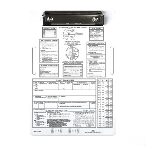 Aprilsunnyzone Pilot-Knieschoner, Pilot-Kniebrett, Aluminium, Luftfahrt-Notizblock, IFR VFR, Flugplanung, Klemmbrett für Cockpit-Organisation (IFR+A) von Aprilsunnyzone