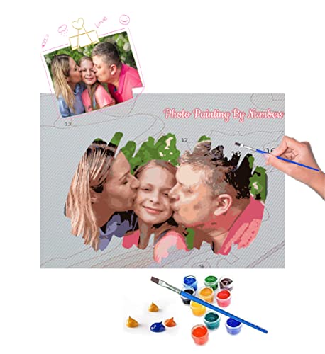 AptoFun Malen nach Zahlen mit eigenem Foto selbst gestalten in 36 Farben, personalisiertes Malen nach Zahlen, Gemälde-Geschenk mit 36 Farben, individuelles Foto-Geschenk (DIY Rahmen, 40x50cm) von AptoFun