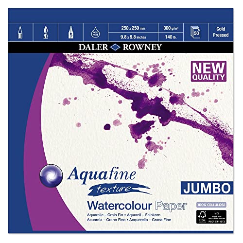 Daler Rowney Aquafine Aquarellpapier Pad 25 x 25 cm Jumbo von Aquafine