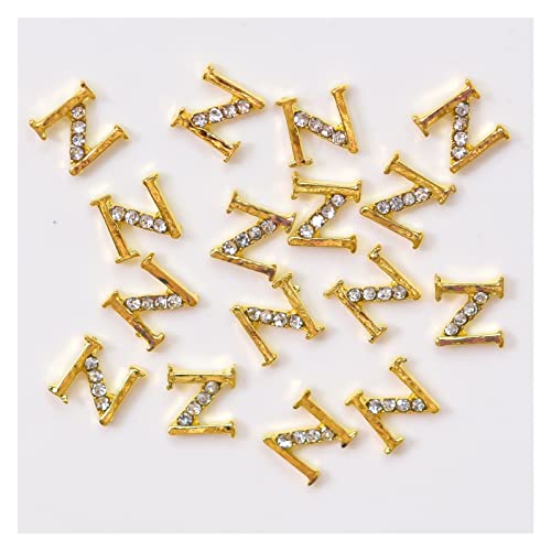 Aqxyedc 100 stücke Gold Zirkon-Legierung 3D A-Z 26 Englische Buchstaben mit Glitzerkristallrhinestone for Nägel DIY. Manikürezubehör H26. wanglan(Color:14) von Aqxyedc