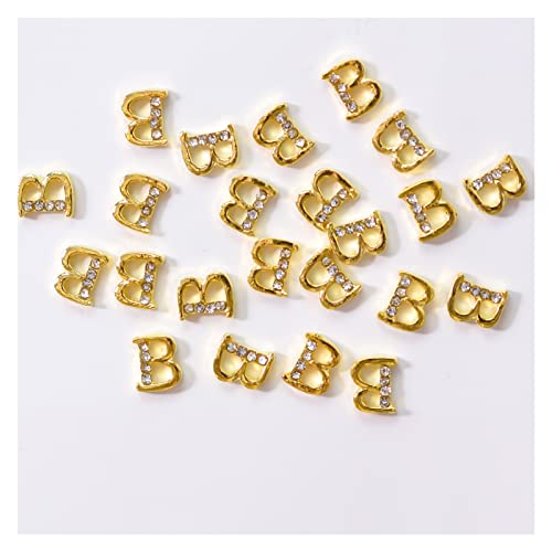 Aqxyedc 100 stücke Gold Zirkon-Legierung 3D A-Z 26 Englische Buchstaben mit Glitzerkristallrhinestone for Nägel DIY. Manikürezubehör H26. wanglan(Color:2) von Aqxyedc