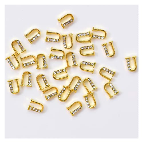 Aqxyedc 100 stücke Gold Zirkon-Legierung 3D A-Z 26 Englische Buchstaben mit Glitzerkristallrhinestone for Nägel DIY. Manikürezubehör H26. wanglan(Color:21) von Aqxyedc