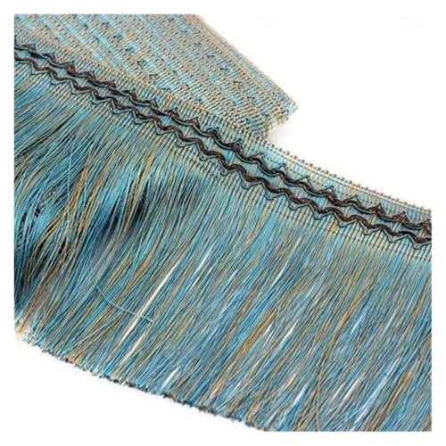 Aqxyedc 12 Yards Vorhang-Quasten-Fransenbesatz, Zopfbesatz, 16 cm, goldene Quasten, Polsterung, DIY, Luxus-Accessoires, dekoriert wanglan(Blu,12Yards Price) von Aqxyedc