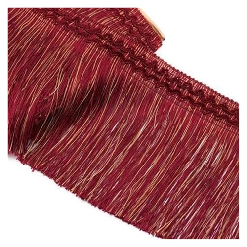 Aqxyedc 12 Yards Vorhang-Quasten-Fransenbesatz, Zopfbesatz, 16 cm, goldene Quasten, Polsterung, DIY, Luxus-Accessoires, dekoriert wanglan(rot,12Yards Price) von Aqxyedc