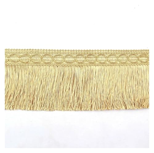 Aqxyedc 3 m 6 m/Lot Spitze Fransen Trimmen for Nähen DIY Spitze Band Seide Quasten Gold Trim Kleid Bühne Kleidungsstück vorhang Zubehör wanglan(Gold,3m) von Aqxyedc