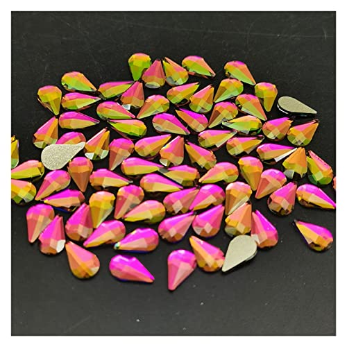 Aqxyedc 360pcs / sack Mode Rainbow Edelsteine Nailkunst Strassmuster Flatback Kristallglas Steine for 3D Nail Art Dekoration Design wanglan(Color:5x8 Drop) von Aqxyedc