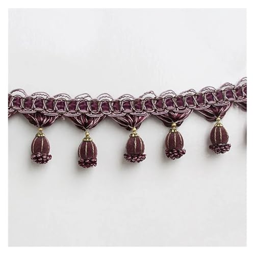 Aqxyedc 6 mt/los 8 cm Breite Vorhang Fringe Spitze Trim Quaste Trimmen for Diy Kleidung Rock Heimtextilien Dekorative Afrikanische Spitze stoff wanglan(Purple) von Aqxyedc