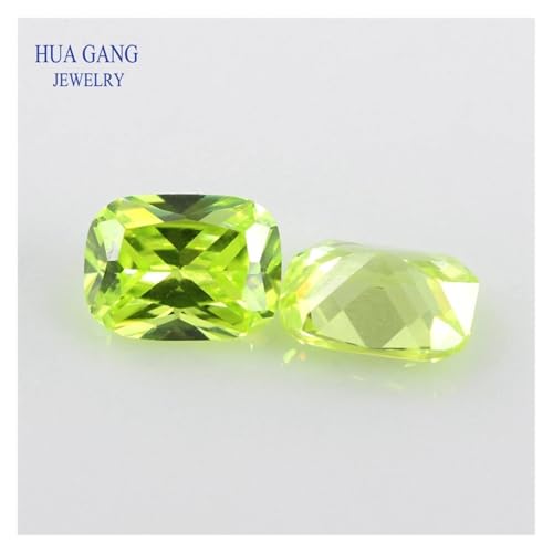 Aqxyqaz Kuaizi Kubischer Zirkonia-Stein, Baguette-Form, Weiß, Rosa, Granat, Blau, Grün, Gelb, lose CZ-Steine, synthetische Edelsteine ​​für Schmuck Jingxin(Apple green,10x12mm 10PCS) von Aqxyqaz