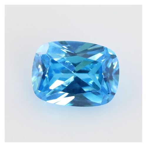 Aqxyqaz Kuaizi Kubischer Zirkonia-Stein, Baguette-Form, Weiß, Rosa, Granat, Blau, Grün, Gelb, lose CZ-Steine, synthetische Edelsteine ​​für Schmuck Jingxin(Aqua Blue,10x12mm 10PCS) von Aqxyqaz