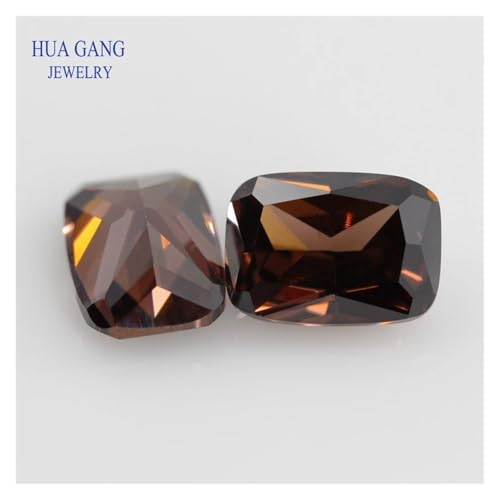 Aqxyqaz Kuaizi Kubischer Zirkonia-Stein, Baguette-Form, Weiß, Rosa, Granat, Blau, Grün, Gelb, lose CZ-Steine, synthetische Edelsteine ​​für Schmuck Jingxin(Brown,4x6mm 20PCS) von Aqxyqaz