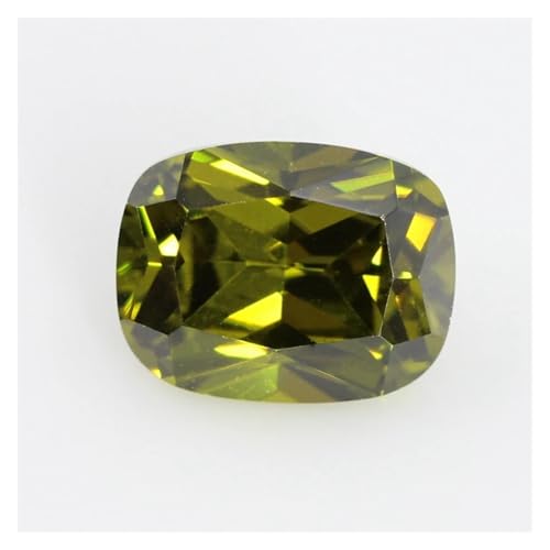 Aqxyqaz Kuaizi Kubischer Zirkonia-Stein, Baguette-Form, Weiß, Rosa, Granat, Blau, Grün, Gelb, lose CZ-Steine, synthetische Edelsteine ​​für Schmuck Jingxin(Peridot,10x12mm 10PCS) von Aqxyqaz