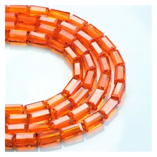 Kuaizi Kristallglas-Rechteckperlen for Selbermachen, 3 x 6/4 x 8 mm, lange quadratische Perlen, Bastelmaterial, Herstellung von Schmuck, Design, Lieferant, Großhandel in großen Mengen Jingxin(Orange,4 von Aqxyqaz