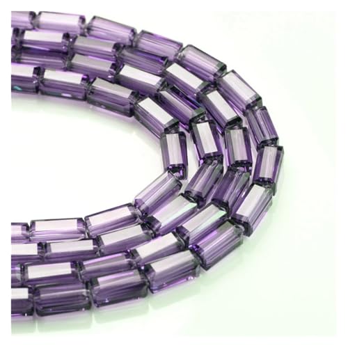 Kuaizi Kristallglas-Rechteckperlen for Selbermachen, 3 x 6/4 x 8 mm, lange quadratische Perlen, Bastelmaterial, Herstellung von Schmuck, Design, Lieferant, Großhandel in großen Mengen Jingxin(Violet,3 von Aqxyqaz