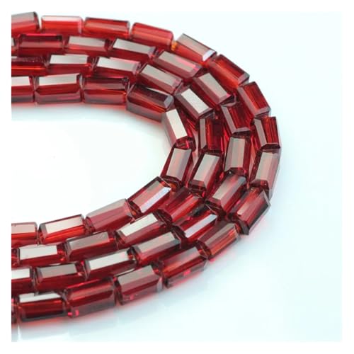 Kuaizi Kristallglas-Rechteckperlen for Selbermachen, 3 x 6/4 x 8 mm, lange quadratische Perlen, Bastelmaterial, Herstellung von Schmuck, Design, Lieferant, Großhandel in großen Mengen Jingxin(Deep red von Aqxyqaz