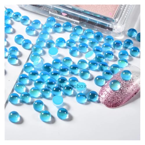 Kuaizi SS20 1440 Stück Meerjungfrau Glitzer Tropfen 3D Nail Art Dekorationen Strass Glänzende lichtempfindliche Glaskristall Strass Perlen Maniküre Jingxin(Blu) von Aqxyqaz