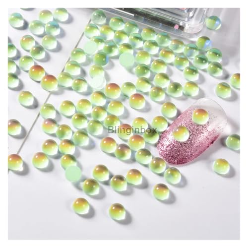 Kuaizi SS20 1440 Stück Meerjungfrau Glitzer Tropfen 3D Nail Art Dekorationen Strass Glänzende lichtempfindliche Glaskristall Strass Perlen Maniküre Jingxin(Lt.Peridot) von Aqxyqaz