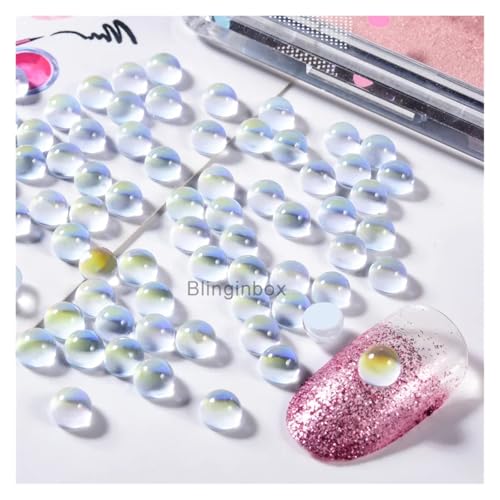 Kuaizi SS20 1440 Stück Meerjungfrau Glitzer Tropfen 3D Nail Art Dekorationen Strass Glänzende lichtempfindliche Glaskristall Strass Perlen Maniküre Jingxin(Lt.Sapphire) von Aqxyqaz