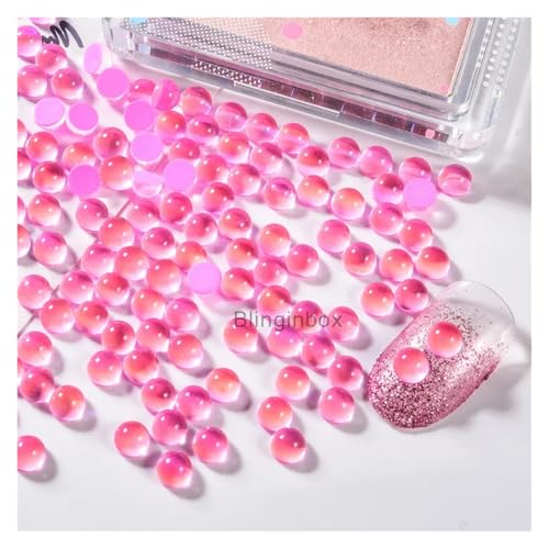 Kuaizi SS20 1440 Stück Meerjungfrau Glitzer Tropfen 3D Nail Art Dekorationen Strass Glänzende lichtempfindliche Glaskristall Strass Perlen Maniküre Jingxin(Lt.pink) von Aqxyqaz