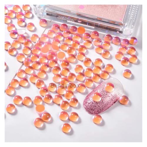 Kuaizi SS20 1440 Stück Meerjungfrau Glitzer Tropfen 3D Nail Art Dekorationen Strass Glänzende lichtempfindliche Glaskristall Strass Perlen Maniküre Jingxin(Orange) von Aqxyqaz